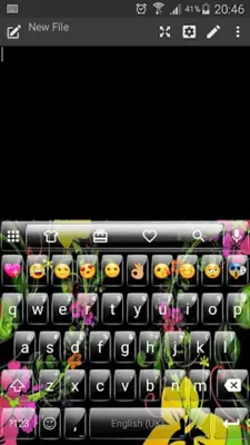 Emoji Keyboard Glass BlackFlow android App screenshot 5